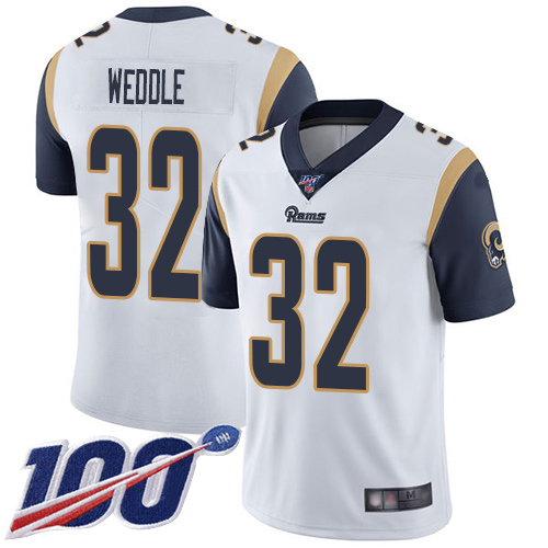 Los Angeles Rams Limited White Men Eric Weddle Road Jersey NFL Football #32 100th Season Vapor Untouchable
